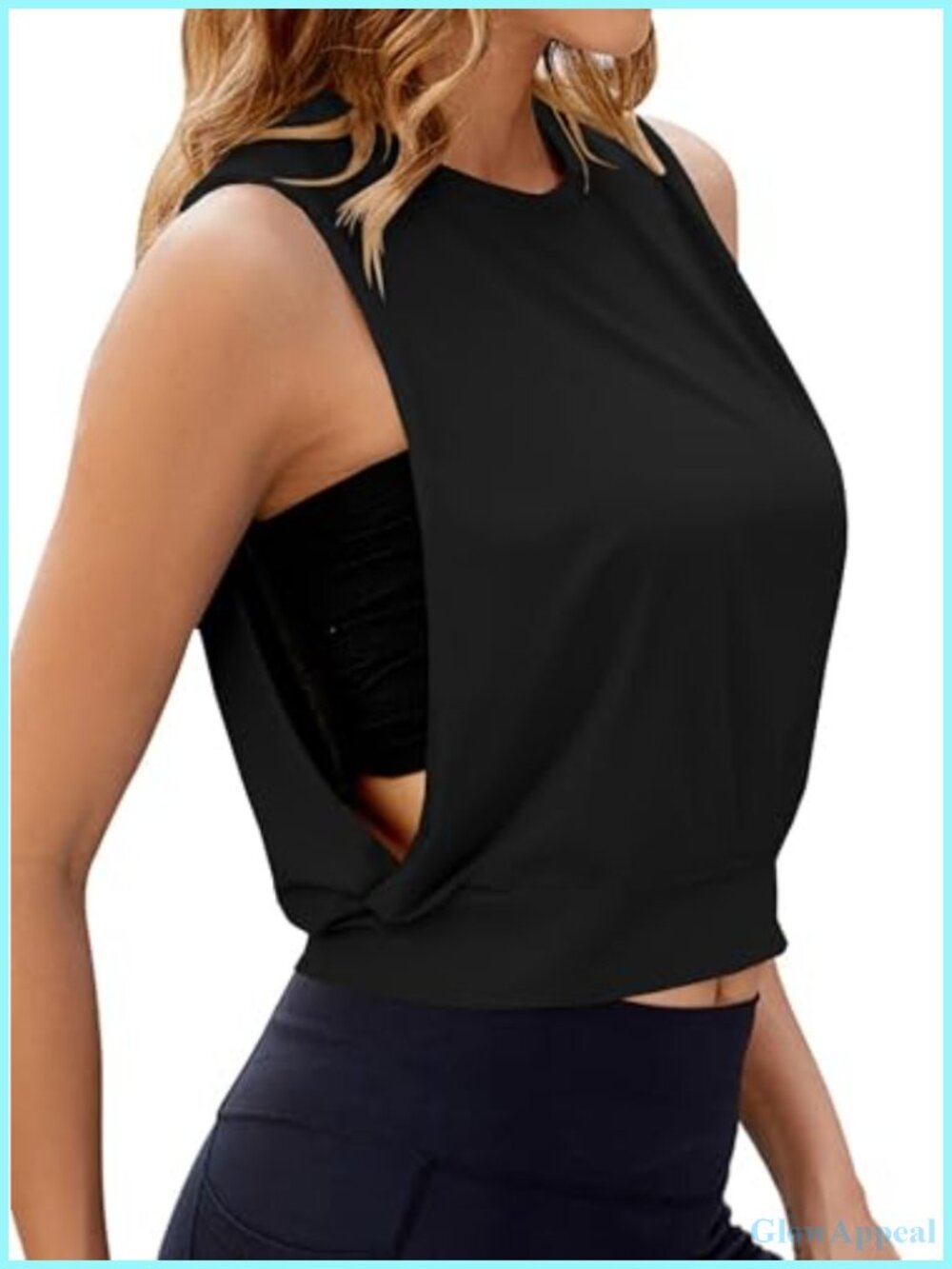 Sleeveless Workout Crop Tank Top Polyester Elastane Yoga Athletic